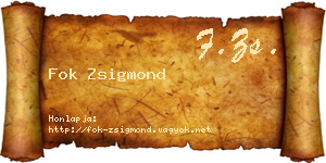 Fok Zsigmond névjegykártya